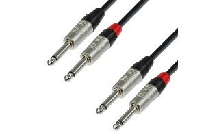 Adam Hall Cables K4 TPP 0090 - Cable de Audio REAN de 2 Jacks 6,3 mm mono a 2 Jacks 6,3 mm mono