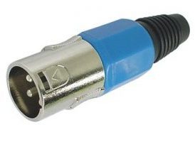 Conector XLR macho - 3 contactos - niquelado - azul