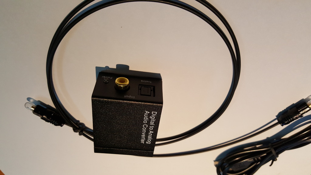 Conversor optico TosLink / RCA Coaxial a  2 RCA analogico - Alimentación USB