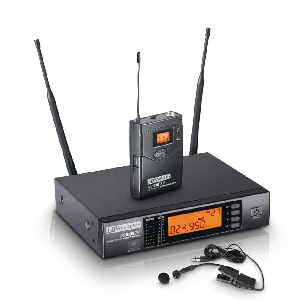 LD Systems WS 1000 G2 BPW - Sistema inalámbrico con Petaca y Micrófono clip para Instrumentos de