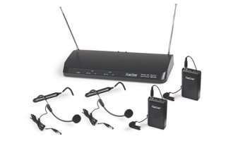 Sistema de 2 micrófonos inalámbricos VHF, de solapa y n