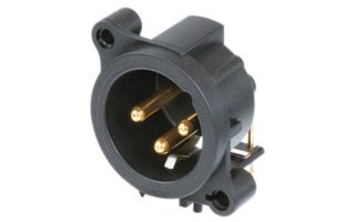 NEUTRIK - XLR MOUNTING CONNECTOR, 3-PIN MALE, SEPARATE GROUND CONTACT