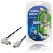 Cable HDMI con Ethernet HDMI macho - HDMI macho Ángulo hacia la izquierda 5 metros cable azul
