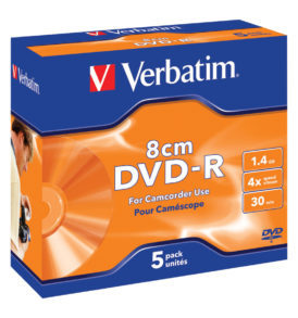 DVD-R 8cm 4x Matt Silver 30 Min. 5 uds en estuche individual