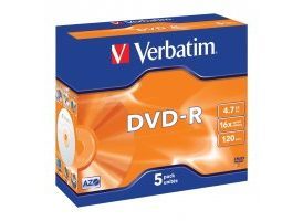 DVD-R 4.7 GB  16x Matt Silver 5 uds en estuche individual