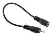 Cable adaptador de audio jack estéreo de 2.5 mm macho - 3.5 mm hembra de 0.20 m en color negro