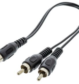 Cable divisor de audio 2 RCA macho - RCA hembra de 0.20 m en color negro
