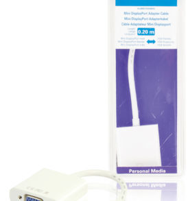 Cable adaptador mini DisplayPort, mini DisplayPort macho - VGA hembra, blanco 0,20 m