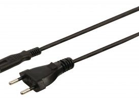 Cable de alimentación con enchufe suizo macho - IEC-320-C7 de 5.00 m en color negro