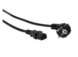 Cable de alimentación - color negro - CEE 7/7 90º + C13 - 2 m - H05VV-F 3G1.00 mm2