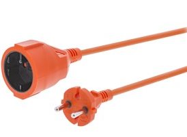 Cable Alargador de 20 m H05VV-F 2X1.5 Naranja - König EC120F1OR