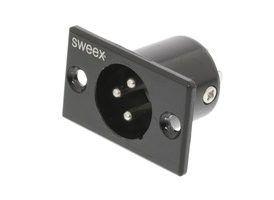 Conector XLR 3-Pin Macho Niquelado Negro - Sweex SWOP15910B