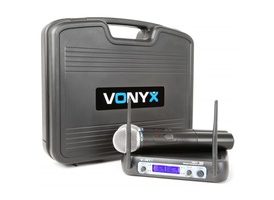 Vonyx WM512 Sistema inalámbrico VHF de 2 canales con micrófonos de mano y display