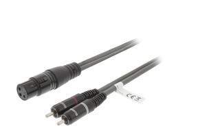 Cable XLR Estéreo de 3 Pines Hembra - 2x RCA Macho de 1,5 m Gris Oscuro - Sweex SWOP15220E15