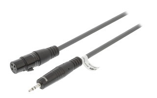 Cable XLR Estéreo de 3 Pines Hembra - Macho de 3,5 mm y 1,0 m Gris Oscuro - Sweex SWOP15320E10