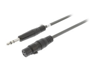 Cable XLR Estéreo de 3 Pines Hembra - Macho de 6,35 mm y 1,5 m Gris Oscuro - Sweex SWOP15110E15