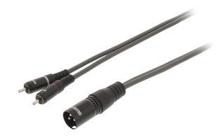 Cable XLR Estéreo de Macho de 3 Pines - 2x RCA Macho de 3,0 m Gris Oscuro - Sweex SWOP15200E30