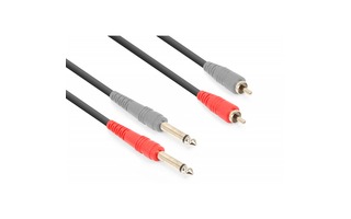 Vonyx Cable 2x jack 6.3mm Mono - 2xRCA Macho 3m