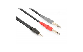 Vonyx Cable 3.5mm Stereo - 2x 6.3mm Mono 1.5m